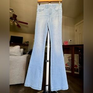 SPANX Flare Jeans, Size XS Tall in Light Wash